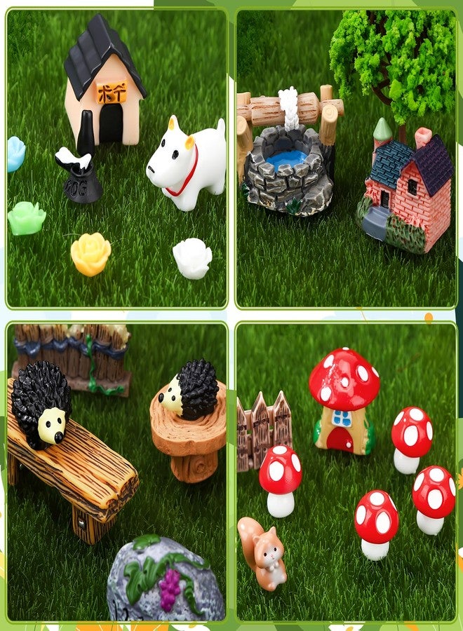 GGSTDDUP 45 Pcs Fairy Garden Accessories Miniatures Garden Kit with Animals, Mushroom House & Trees Miniature Accessories for Terrarium, Dollhouse & Outdoor Decor - Image 3